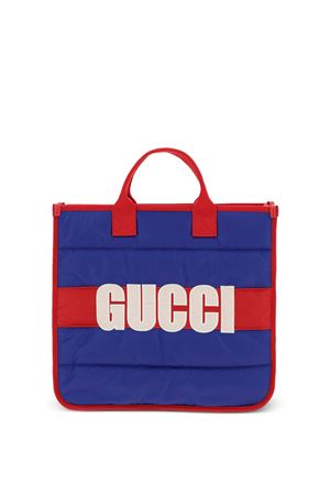 borsa in nylon blu GUCCI KIDS | 605831FADLC4342